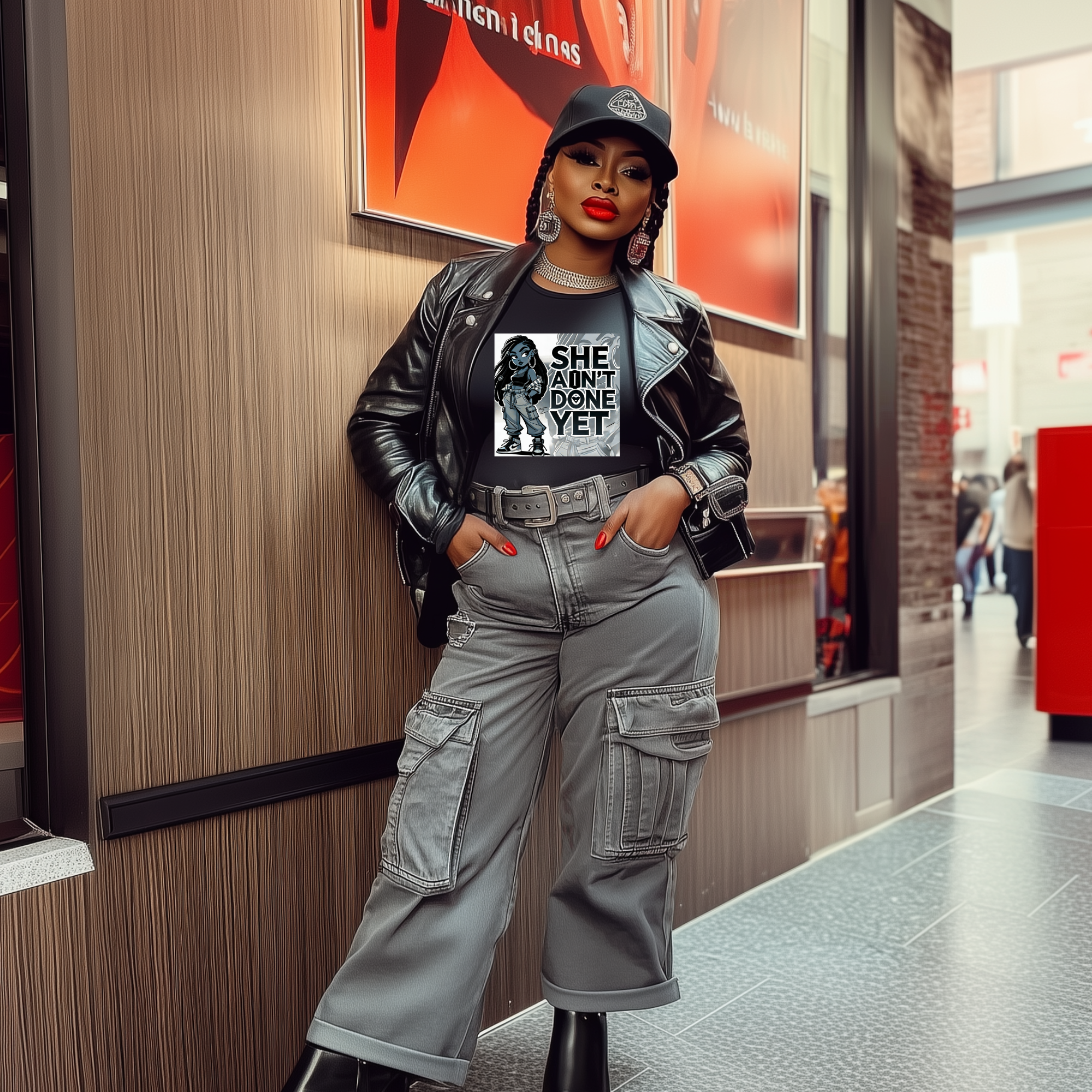 SHE AIN’T DONE YET – Stylish Ms. Sassy Edition T-Shirt