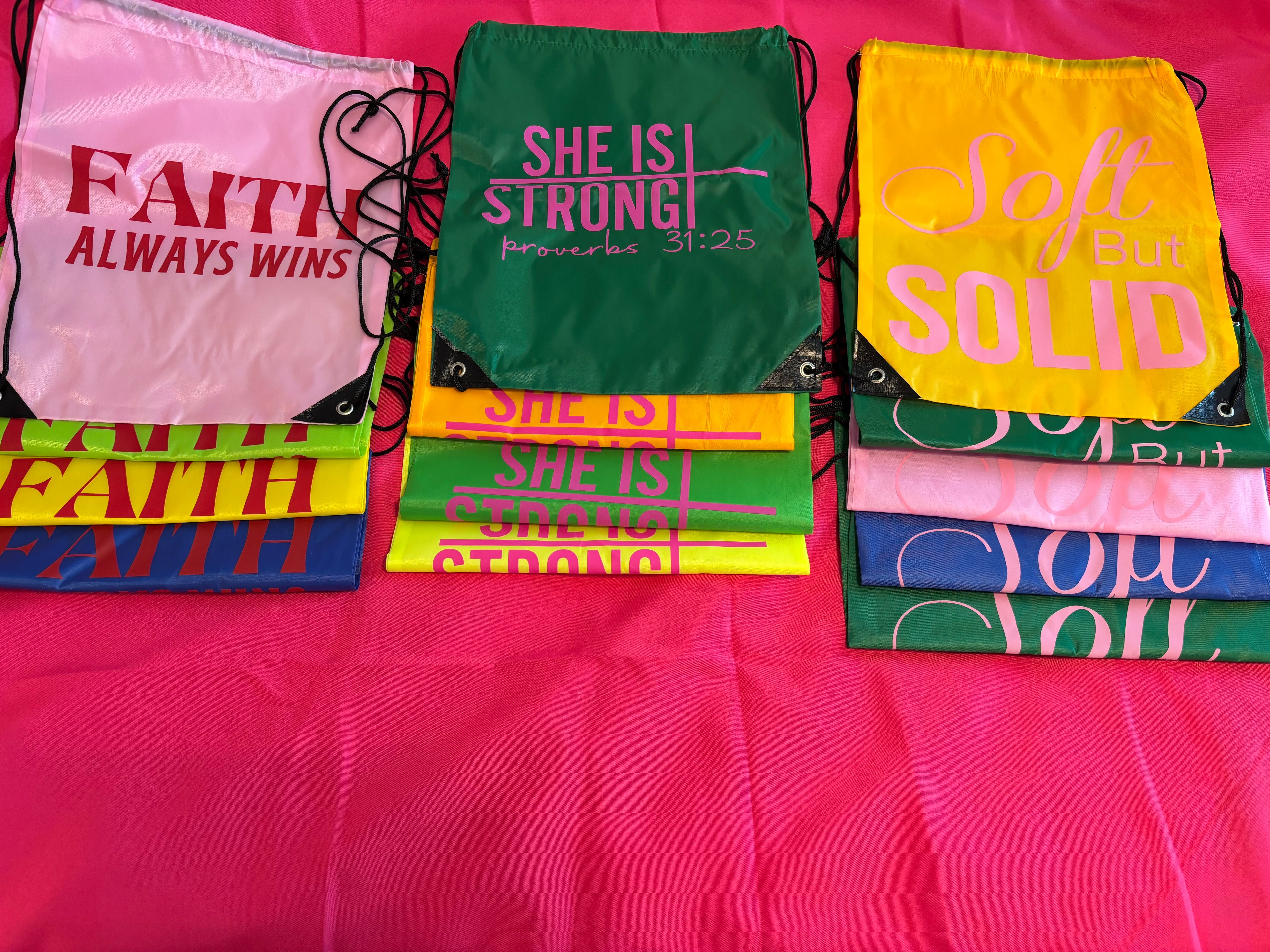 Inspirational String Back Bags – Motivational Collection